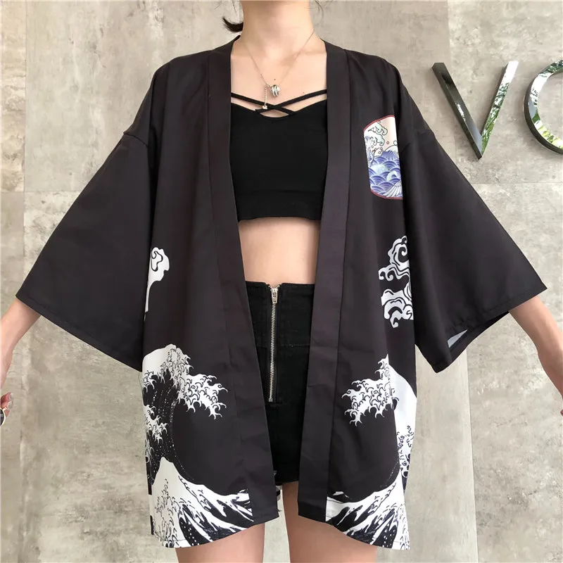 Kimono Shirt Cardigan Fashion Women Men Beach Blouse Traditional Japanese Yukata Summer Loose Girl's Haori Clothing