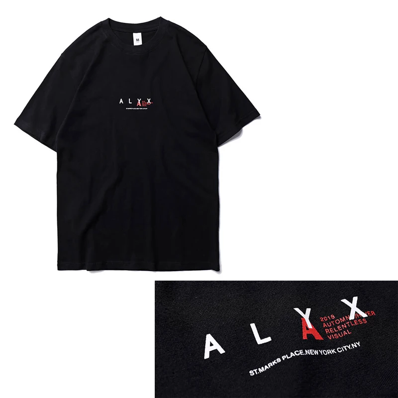 S19-ALYX-AAM ALYX женская мужская повседневная хлопковая футболка с коротким рукавом
