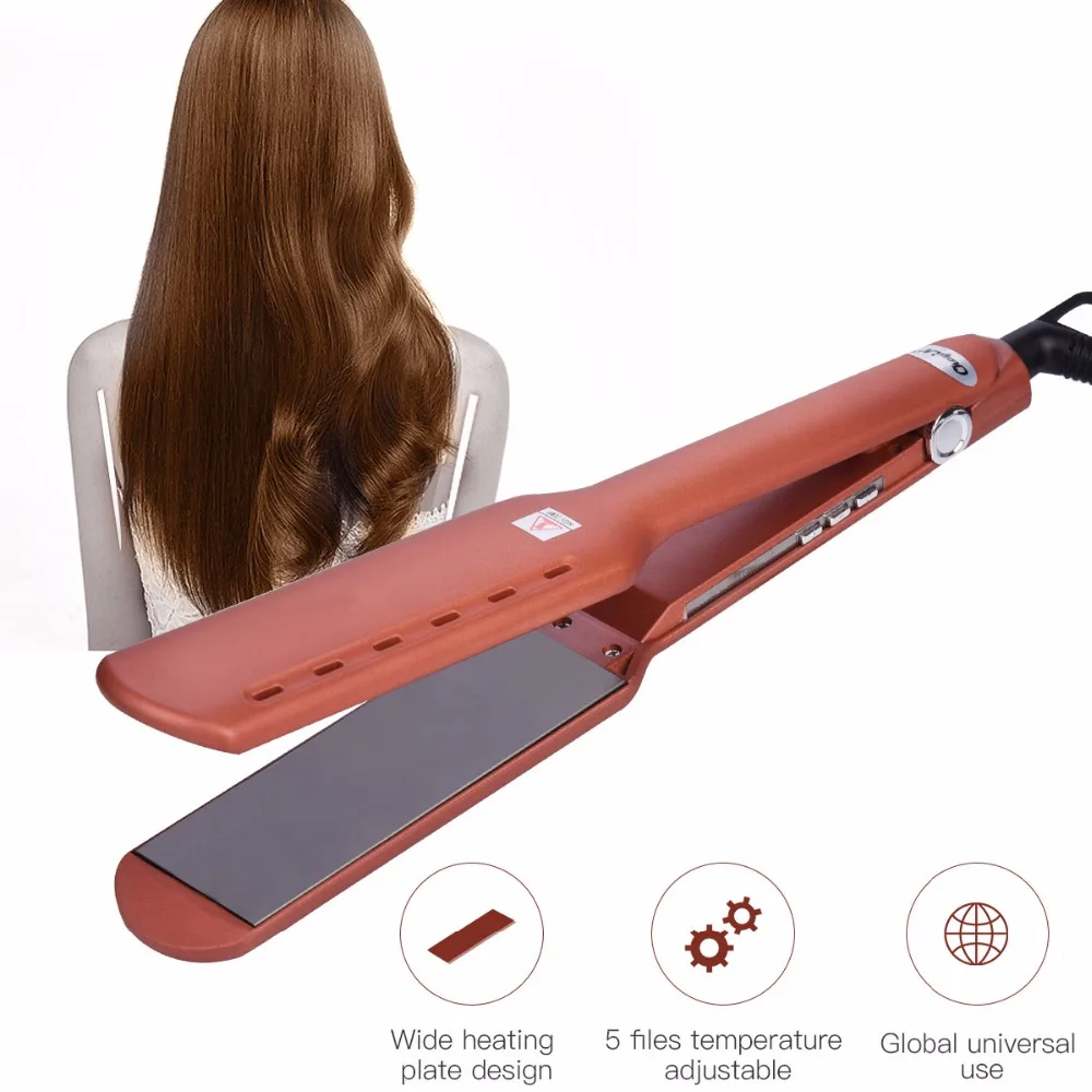 

Professional Hair Flat Iron Temperature Adjustable Hair Straightener Titanium alloy heating plate Hair Styling Tool 33