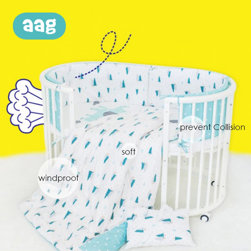 AAG бамперы для детской кроватки, хлопок, забор для новорожденных, небьющаяся защита для кровати, подушка для детей, защита от столкновений, 40