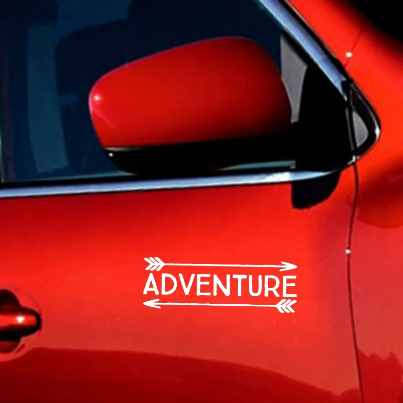 

YJZT 14.7CM*5.1CM ADVENTURE Awaits Arrow Vinyl Decal Funny Car Sticker Black Silver C10-02160