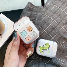 Чехол для Airpods, милый чехол для наушников AirPods 1, 2, Мультяшные Беспроводные аксессуары для airpods, прозрачный жесткий чехол из поликарбоната