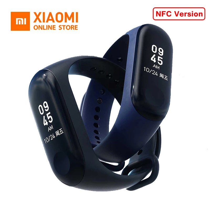 Оригинальный Xiaomi mi группа 3 NFC версия Смарт Браслет Группа OLED Дисплей Фитнес