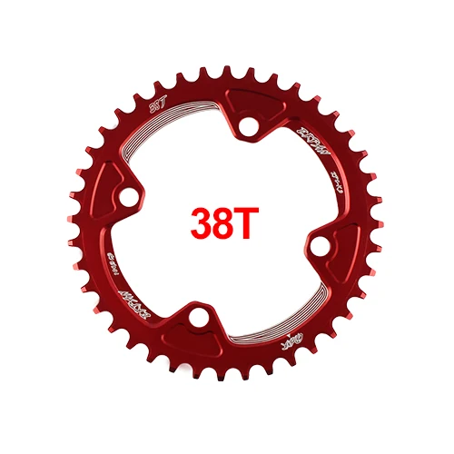 38T Round Red EKFan 104BCD цепь 38 T/40 T/42 T/44 T/46 T/48 T/50 T/52 T круглая ведущая звездочка велосипеда 7075-T6 MTB велосипед круг шатунная пластина - Цвет: 38T Round Red