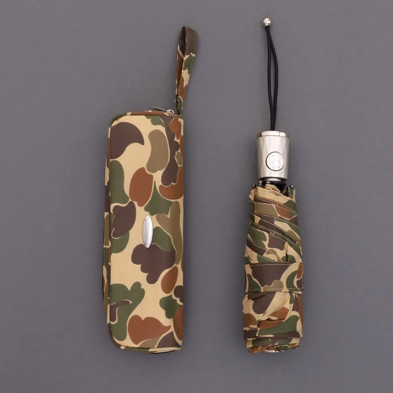 Army green Автоматический зонт Parachase для дождливой погоды, Женский военный камуфляж, 4 складные мини-зонтик, дорожный ветрозащитный Сверхлегкий карманный зонт для мужчин - Цвет: Army green