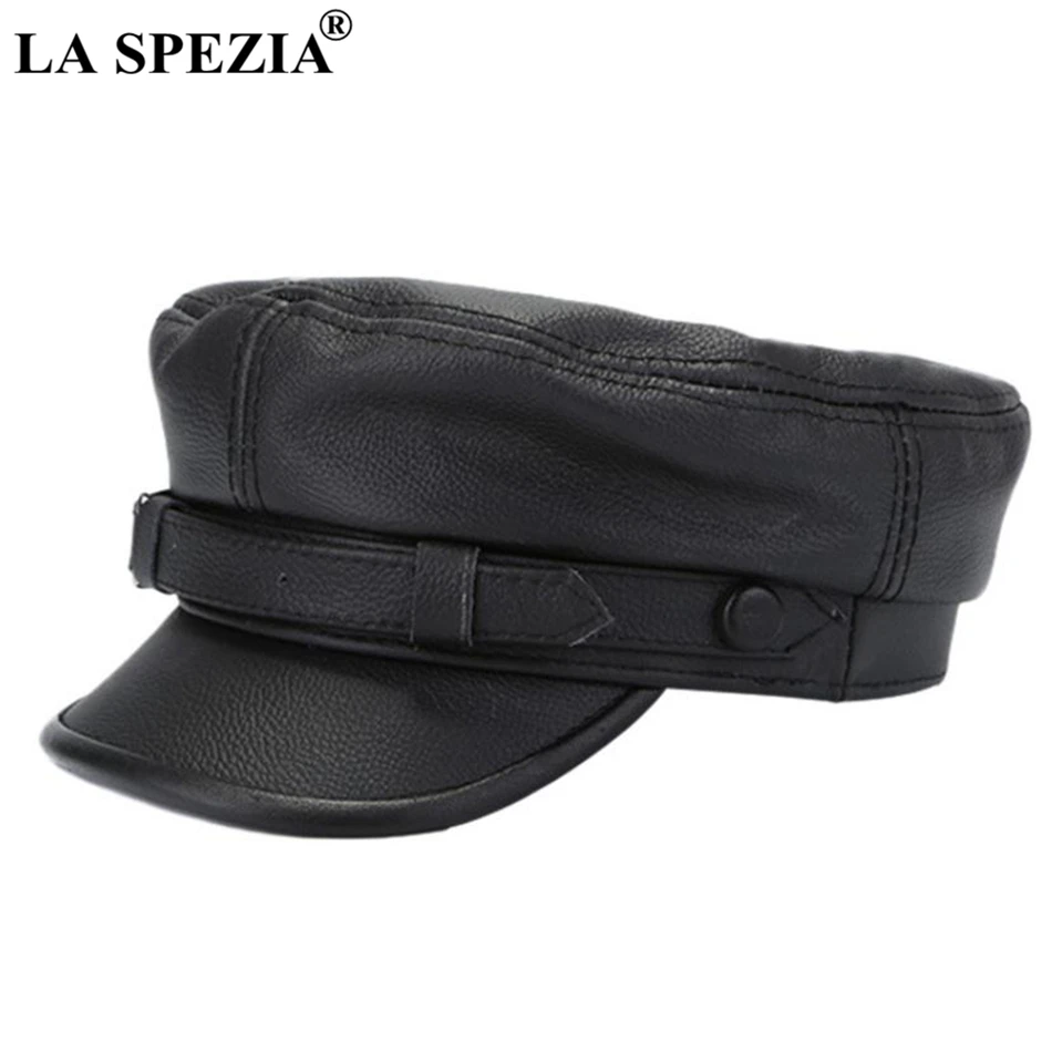 LA SPEZIA коричневая Военная Кепка tains, Мужская натуральная телячья кожа, кепка Newsboy, плоская Женская Осенняя зимняя роскошная дизайнерская матросские кепки