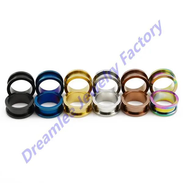 

48pieces Titanium Anodized Plated Pulley Ear Gauge Stretcher Flesh Tunnel Plugs Expander Classic Body Piercing Jewelry