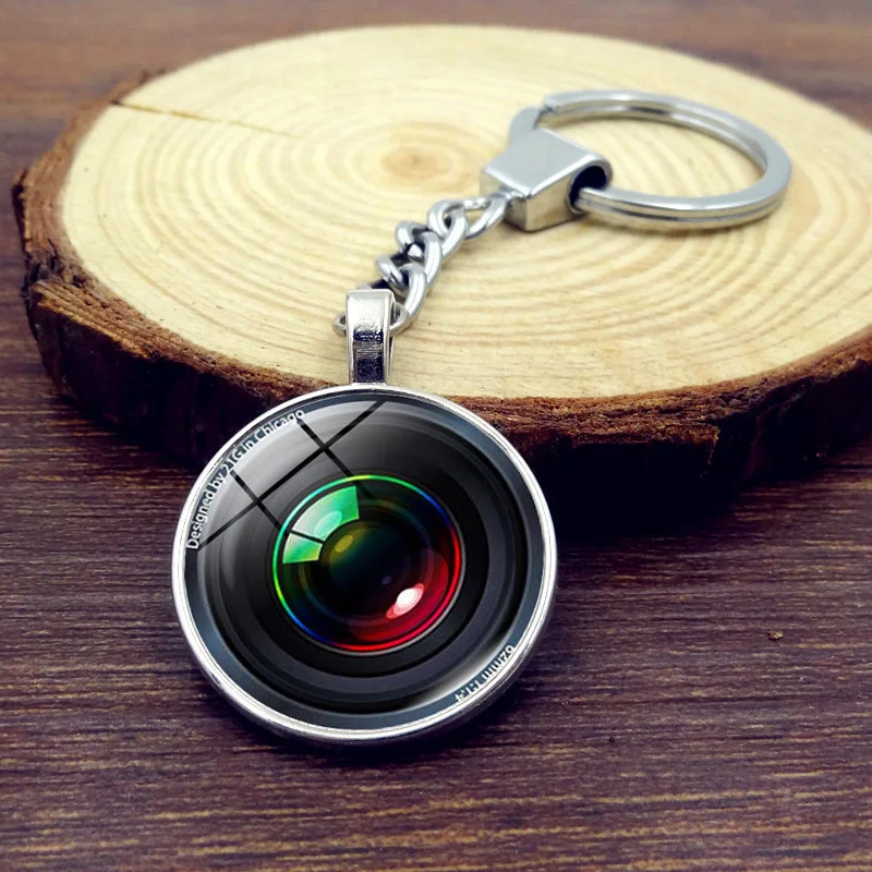 Подвеска для объектива камеры стеклянный круглый металлический брелок ключей