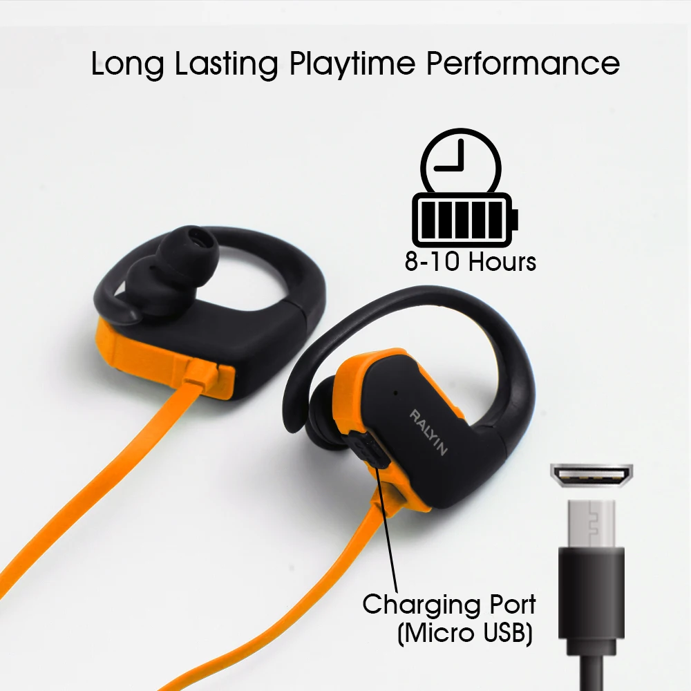 Наушники Ralyin M8 IPX7 водонепроницаемые Bluetooth 5 0 с шумоподавлением Hi Fi стерео
