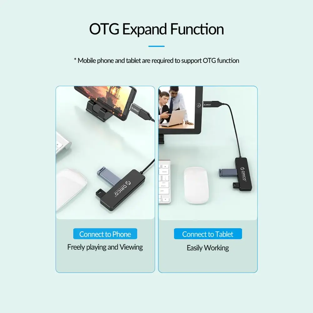 ORICO Mini usb хаб Multi 4 порта Высокоскоростной USB сплиттер Порт OTG Для iMac компьютера