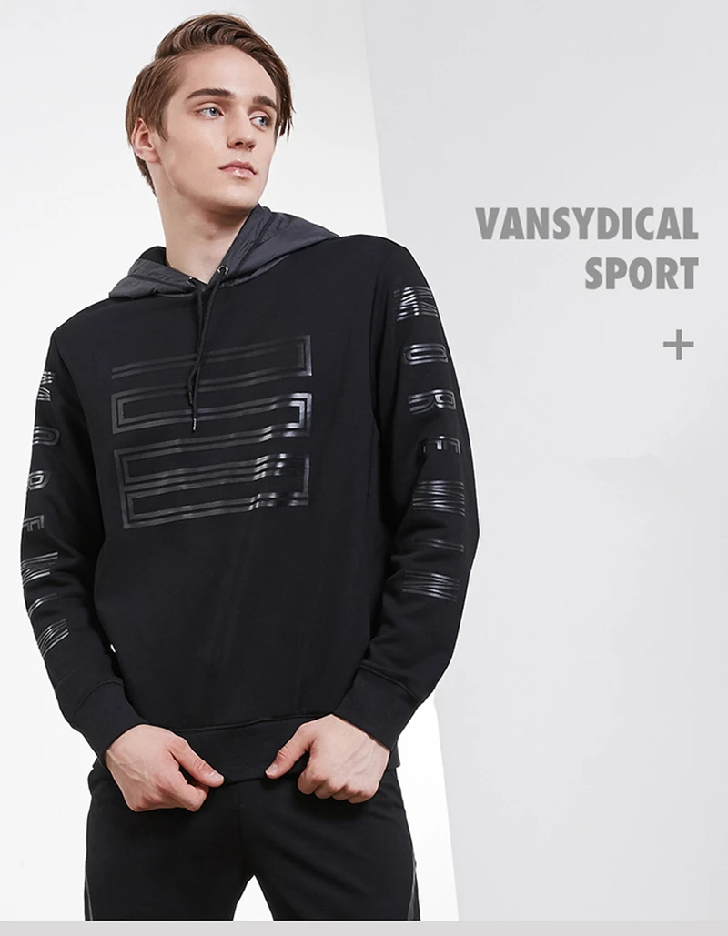 Vansydical осенне-зимний спортивный свитер с капюшоном мужская верхняя одежда с длинными рукавами и принтом спортивная одежда топы для тренировок на открытом воздухе пуловеры