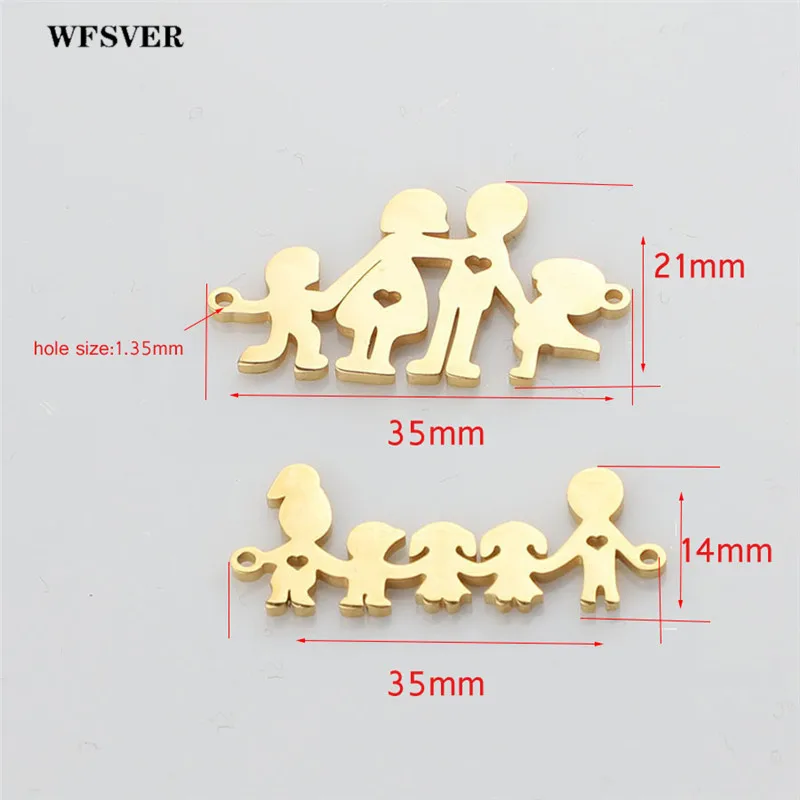 WFSVER 5 шт. 35*21/35*14 мм семья член очаровательыне нержавеющие кулон для женщин