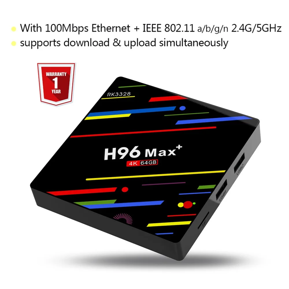 Фото H96 Max Plus Android 8 1 ТВ-Приставка Smart TV 4K IPTV приставка 4G RAM/64G ROM медиаплеер H.265 WiFi 2 DDR3 видео H96 Max Plus Android 8 1 ТВ-Приставка Smart TV 4K IPTV приставка 4G RAM/64G ROM медиаплеер H.265 WiFi 2 DDR3 видео