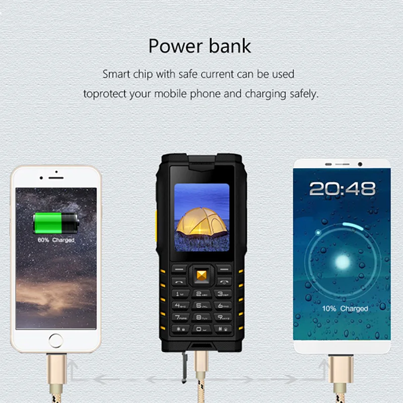 Ioutdoor T2 IP68 Водонепроницаемый противоударный прочный телефон иди и болтай Walkie Talkie “иди и банк питания для мобильного телефона фонарик 4500 мАч Русская клавиатура