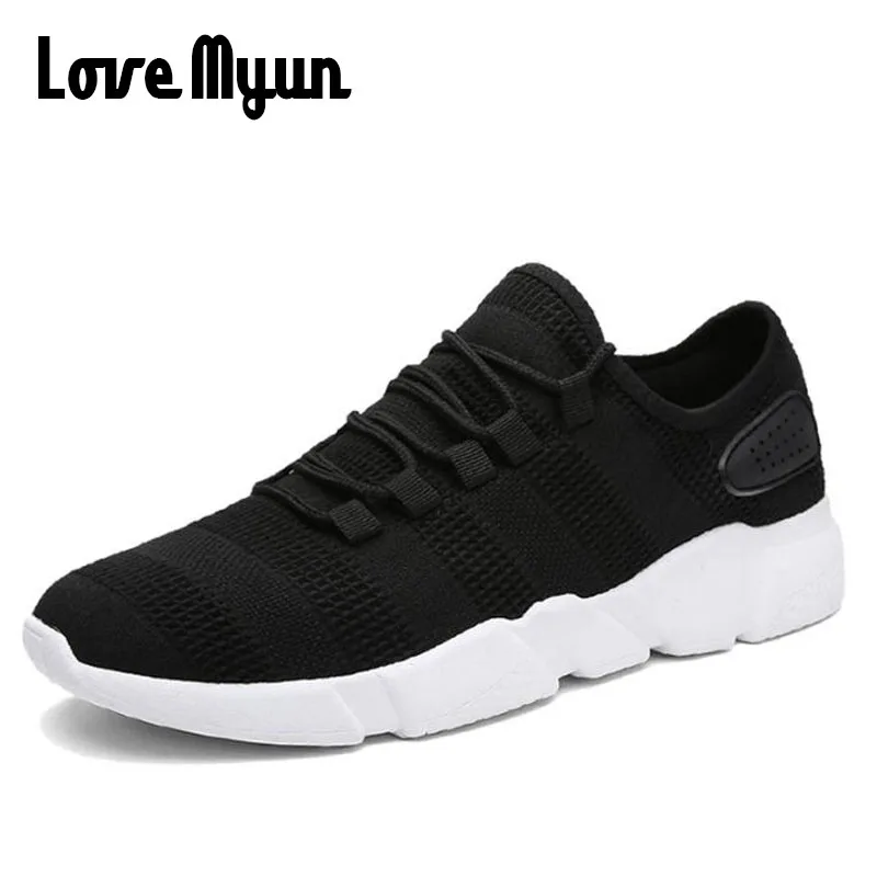 male fashion casual shoes Knitted weaving Men sneakers Breathable Mesh Walking footwear lightweight Flats Black MM-68 | Обувь