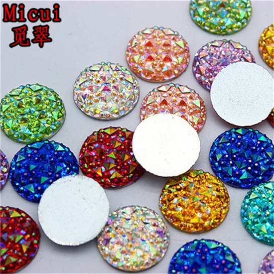 Mix color Micui шт. 100 мм шт. 14 мм AB Цвет Кристалл Круглый flatback смолы Стразы камень Бусины предметы для скрапбукинга Jewelry интимные аксессуары ZZ612 - Цвет: Mix color