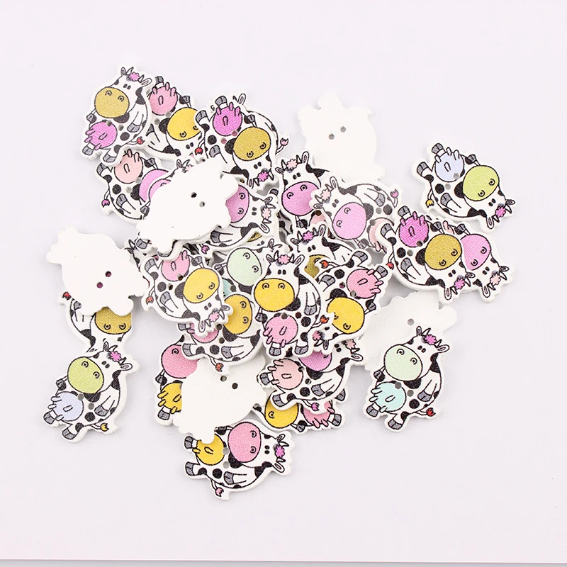 50 шт. деревянные пуговицы с рисунком коровы 28 х20 мм|wooden buttons|mixed wood buttonsbuttons cute |