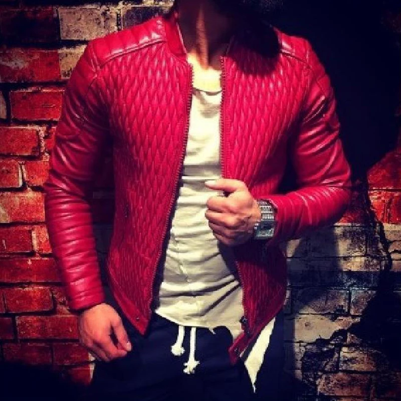 

New Arrivals 2019 Flight Mens Leather Jackets and Coats Red and Black Color Plus Size XXXL Men Man PU Overcoats For Spring B147