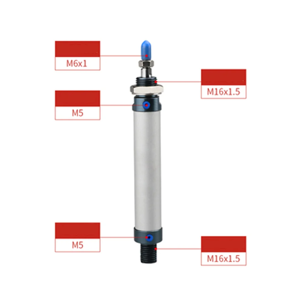 Пневматический цилиндр из алюминиевого сплава диаметр 16 мм 25-500 Ход двойного
