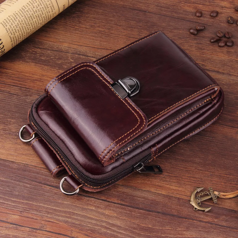 

Genuine Leather Pouch Shoulder Belt Mobile Phone Case Bags For Huawei Mate 20 Pro,Mate 20 RS Porsche Design,For Galaxy J6+/J4+