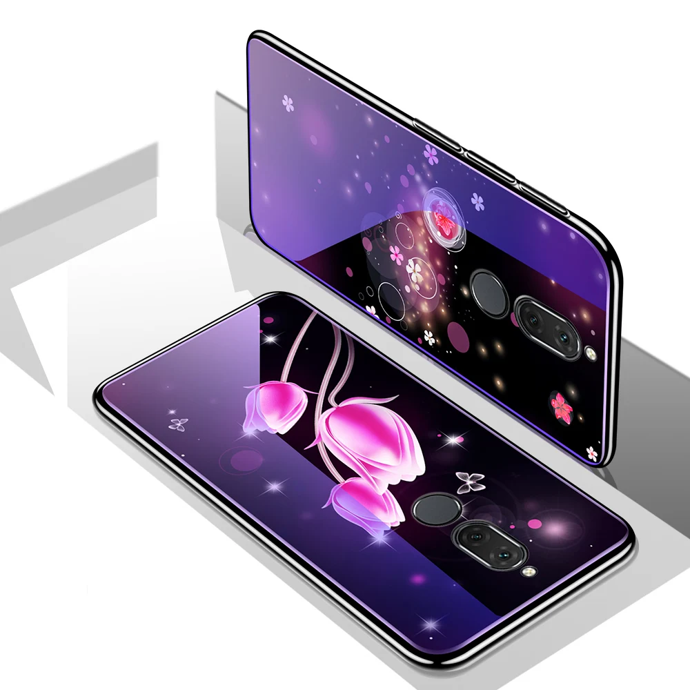 Чехол для телефона Huawei Mate 10 Lite P20 с синим светом защитный чехол цветком из