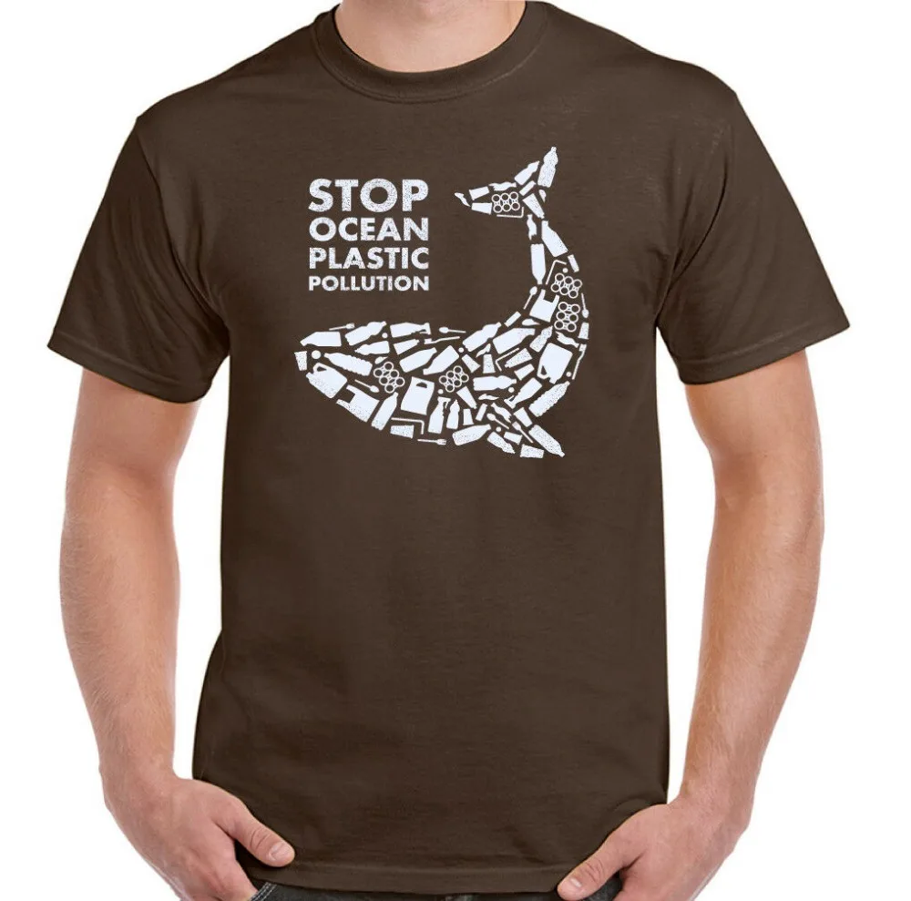Мужская футболка из пластика Stop Ocean экологичный топ с рисунком Кита Новое