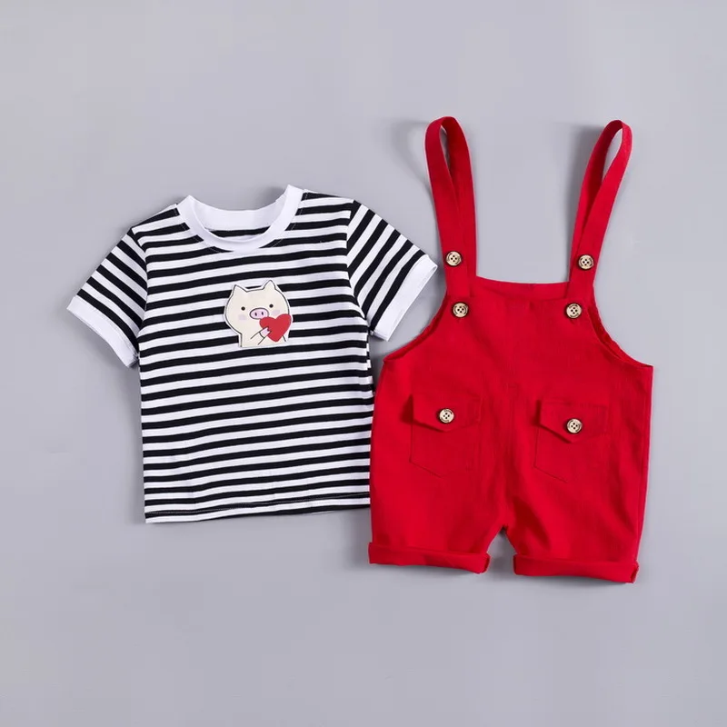 Комплект летней одежды для маленьких мальчиков Новое поступление хлопковая