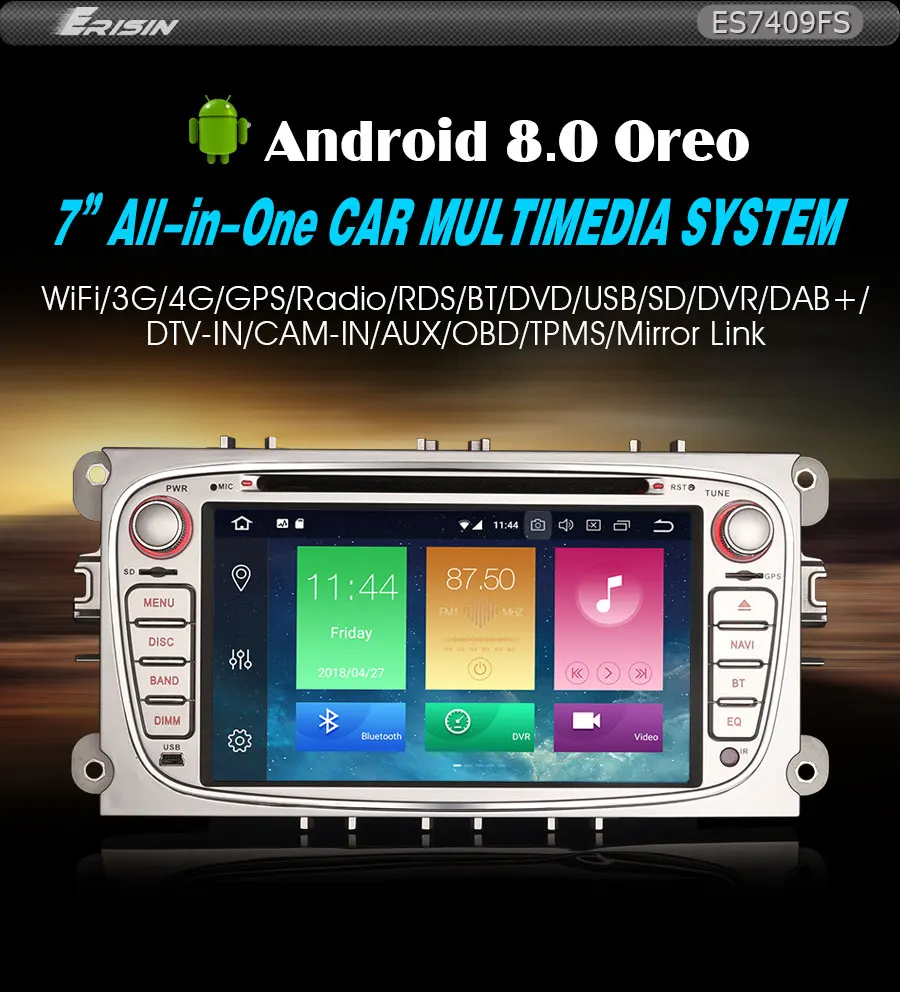 Erisin Android 8,0 автомобильный DVD для FORD FOCUS MONDEO