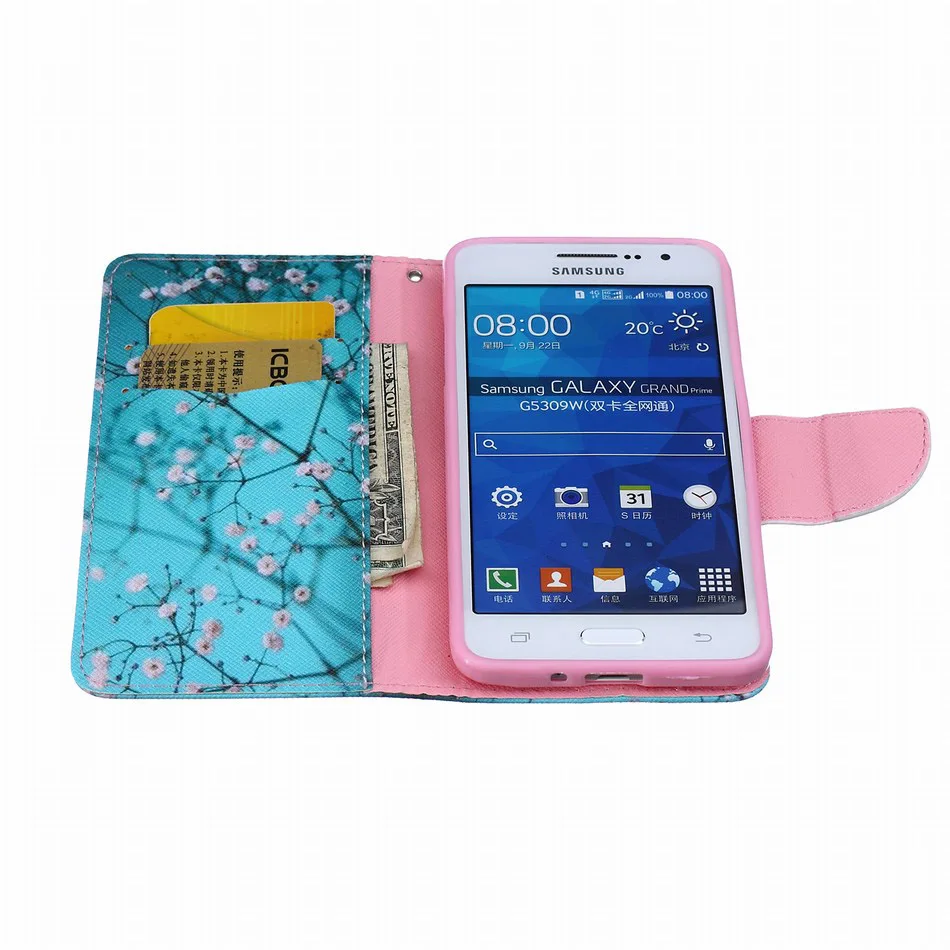 Чехол-бумажник чехол для samsung Galaxy Core Grand Prime G360 G530 G532 J3 J5 SM-J510F S4 S5 S6 Edge Plus S7 крышка подставкой Coque C21