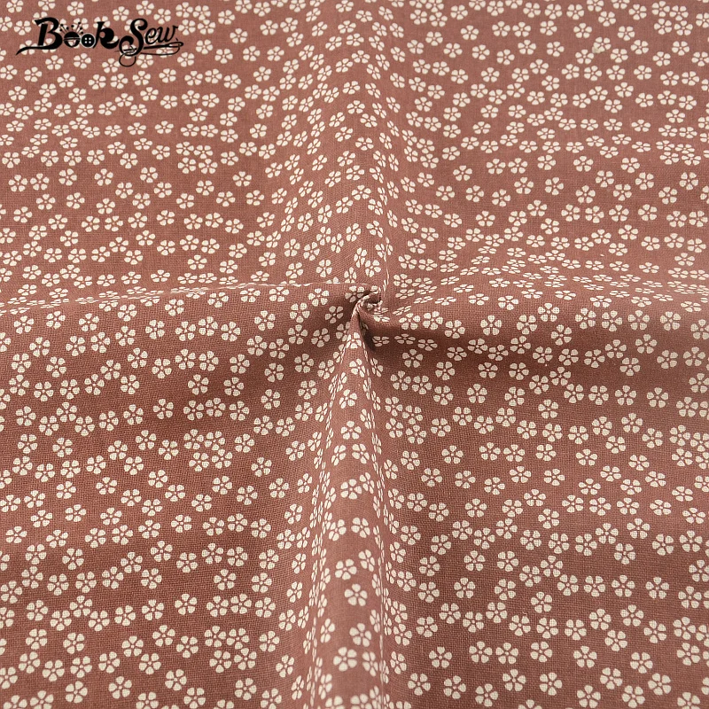 Темно красный текстиль Booksew цветочный дизайн хлопчатобумажная льняная ткань для
