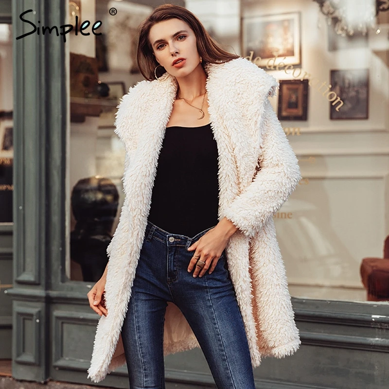 Розовая длинная женская шуба Simplee теплая элегантная из искусственного меха