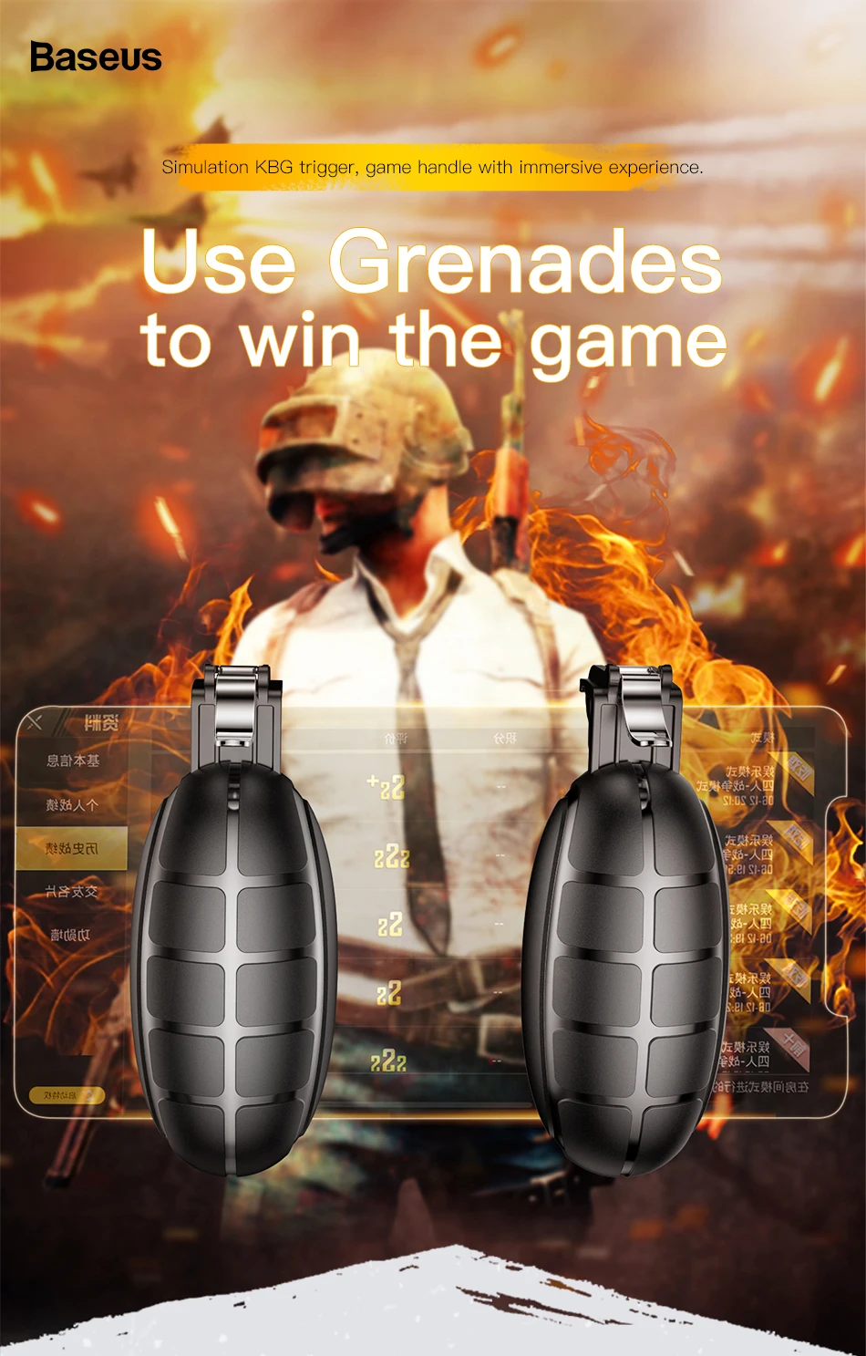 Baseus джойстики джойстик для PUBG мобильный игровой курок Кнопка огня геймпад для iPhone Xiaomi Android телефон L1R1 шутер контроллер