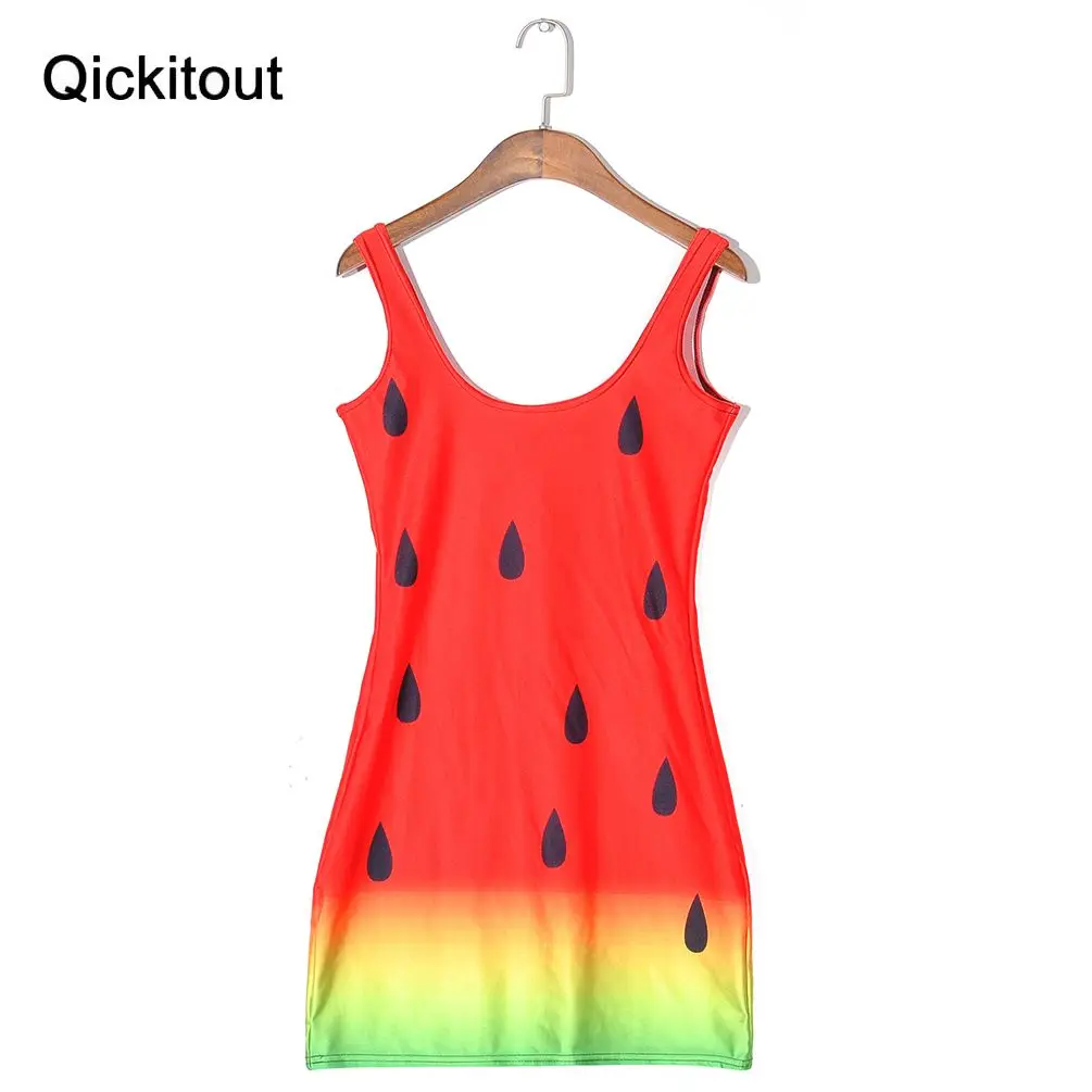 Корабль падения девушки sdress горячие Женское платье цифровой printwatermelon красный