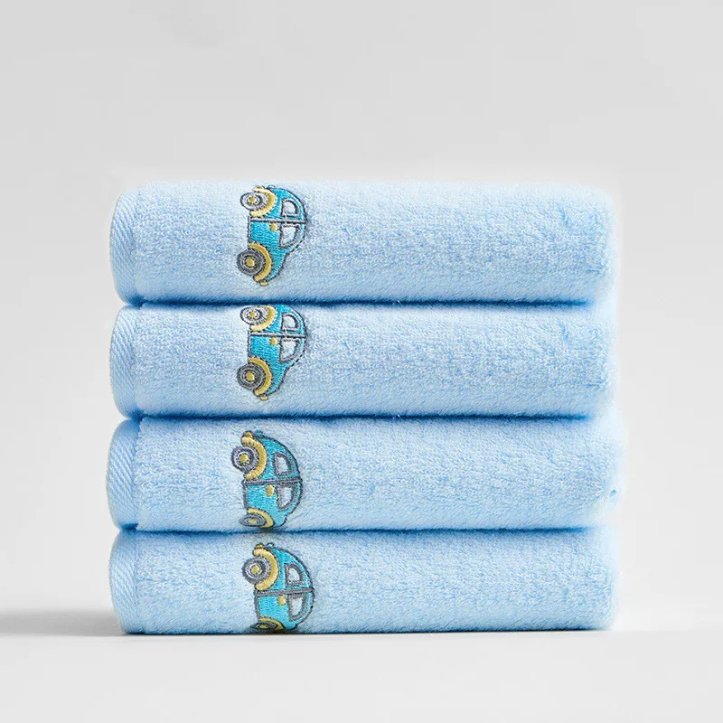 Blue 1 шт., 30x30 см, хлопок, рисунок с животными, одноцветная мягкая ткань для мытья ванной комнаты, детское полотенце для рук и лица для детей - Цвет: Blue