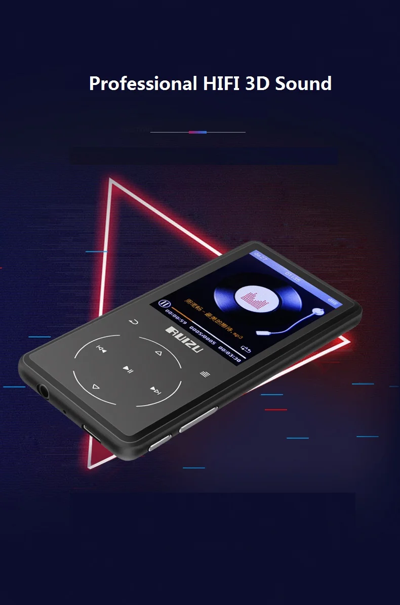 Ruизу D16 Bluetooth MP4 плеер 2,4 дюймов экран fm-радио диктофон электронная книга Портативный Аудио Видео плеер Bulit-in динамик
