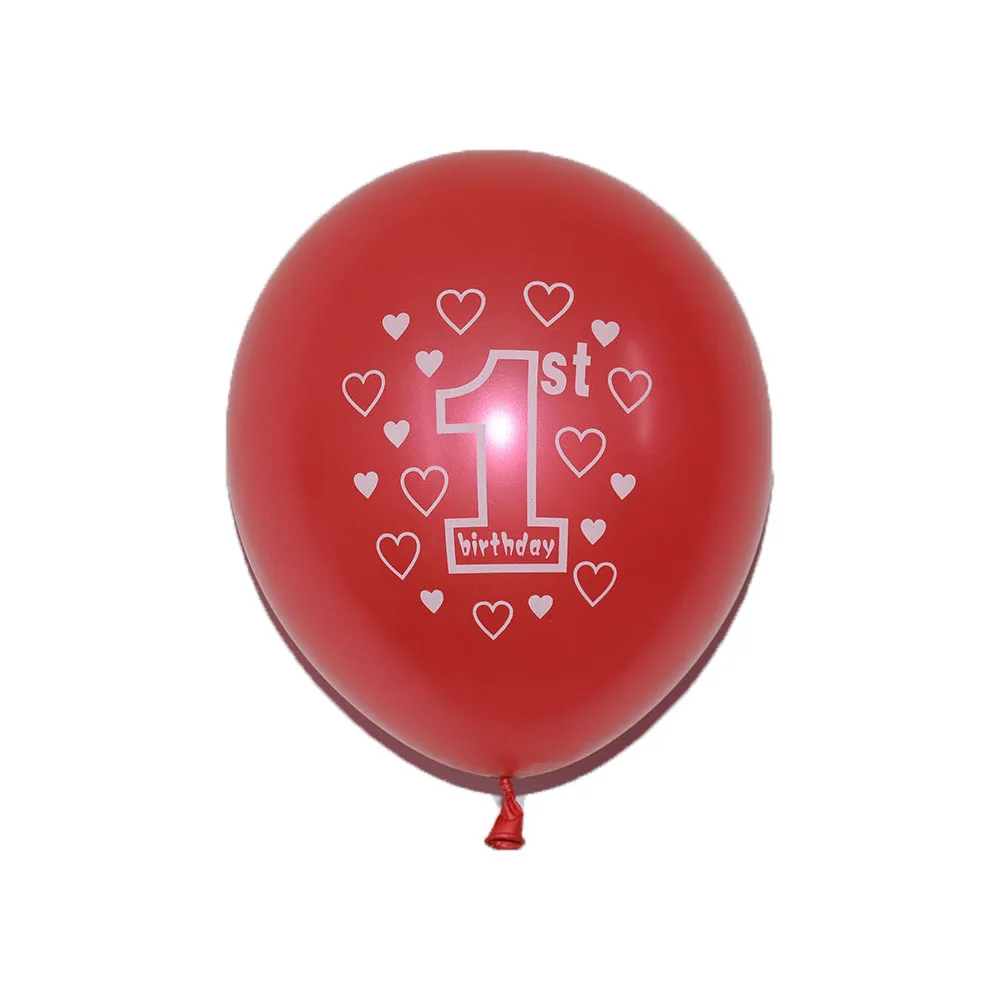 12 шт. синие красные розовые воздушные шары с перламутровым принтом для первого