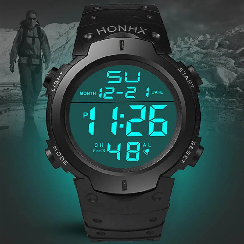 

LED Men Women Digital Watch Sports Military Wristwatch Electronic Display Retro Wrist Watches Male Army Clock relogio masculino