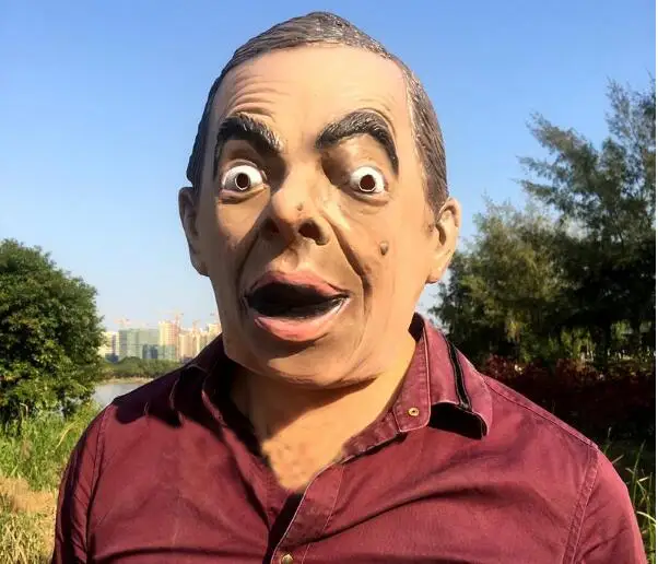 Забавные star mr bean Реалистичная маска смех решений звезда маскарадные латексные