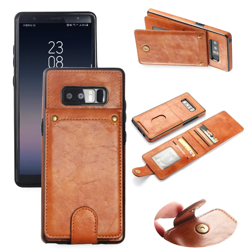 Винтажный кожаный флип-чехол HAISSKY для samsung Galaxy Note 8, S8, S9 Plus, кошелек, чехол для карт, Note 8, откидная крышка, съемная задняя Сумка