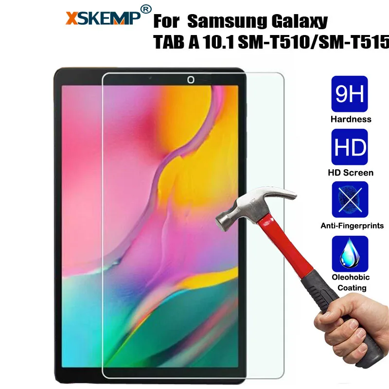 XSKEMP For Samsung Galaxy TAB A 10.1 SM-T510/SM-T515 2019 9H+ Tempered Glass 0.3mm LCD Screen Protector Protective Film Coverage |