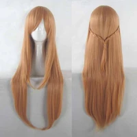 anime sword art online yuuki asuna wigs sao yuki asuna long orange heat resistant synthetic hair cosplay wig wig cap