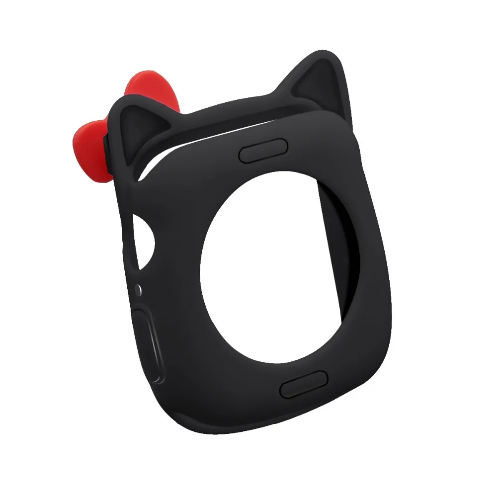 Hello Watch Ремешки для наручных часов Силиконовый мягкий чехол для iWatch серии 1 2 3 4 чехол для Apple Watch 38 мм 42 мм 40 мм 44 мм милый чехол с кошачьими ушками