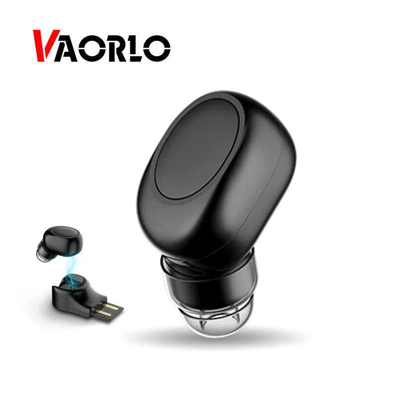 VAORLO Bluetooth наушники маленькие беспроводные наушники Bluetooth наушники с микрофоном ушной крючок невидимые наушники USB зарядное устройство сиденье B1