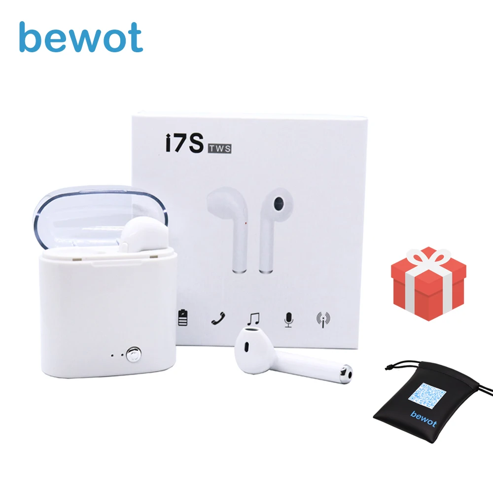 Bewot Bluetooth наушники новые TWS i7S настоящие беспроводные вкладыши портативные для iPhone
