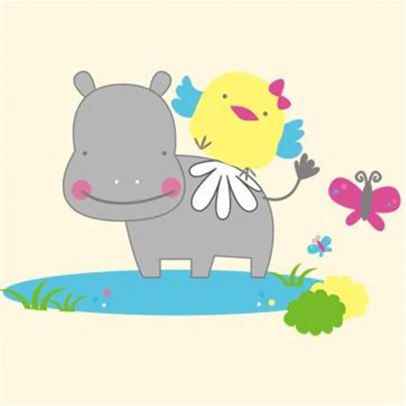 Детская футболка термопечать 105 мм hippo bird ПВХ пластырь для одежды утюжок