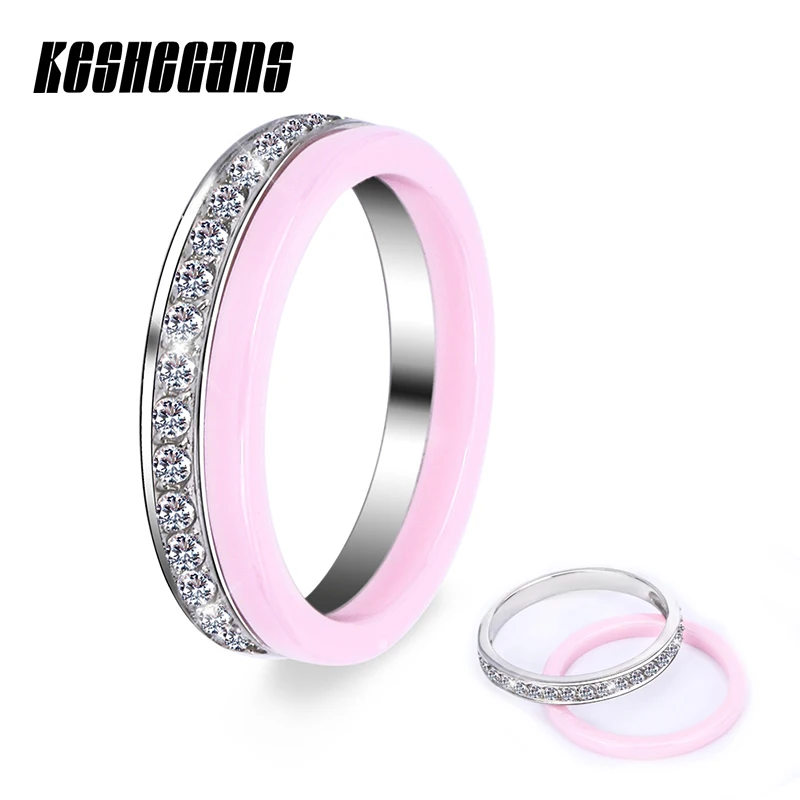 Наборы Керамических Колец розового цвета 2 шт./компл. красивые модные украшения