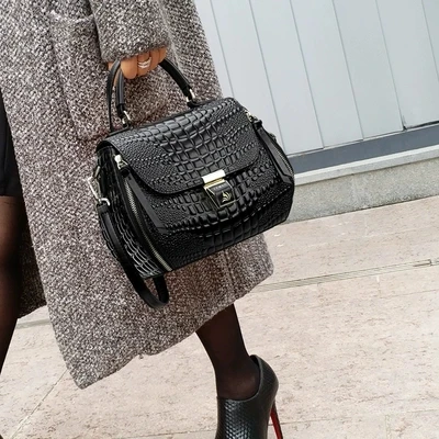 Роскошная осенне зимняя Брендовая женская сумка в европейском стиле кожаная