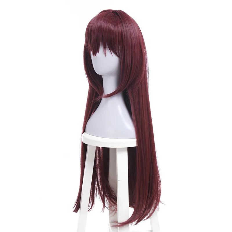 ROLECOS игра FGO Косплей волосы Scathach 80 см винно красные для женщин головной убор