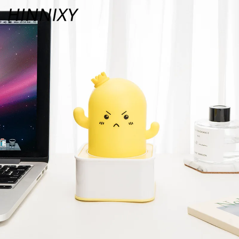 Hinnixy мультяшный кактус ночник яркий мягкий силиконовый пульт дистанционного