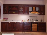 Solid wood high quality kitchen cabinet (LH-SW024)